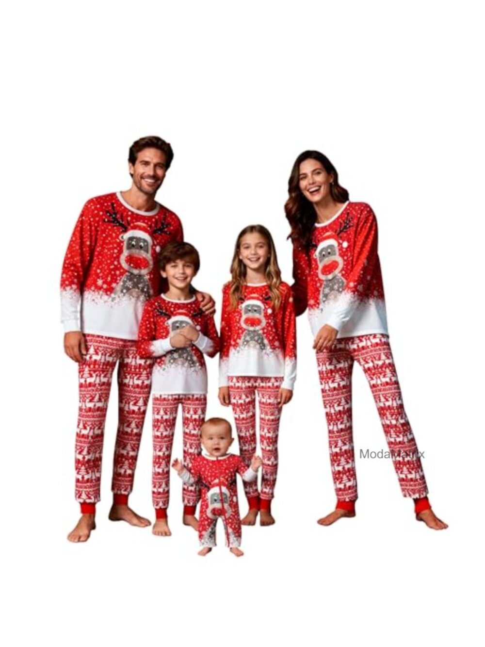 Family Matching Christmas Pajama Set Long Sleeve Holiday Sleepwear Two Piece